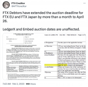 FTX 欧洲和日本子公司拍卖